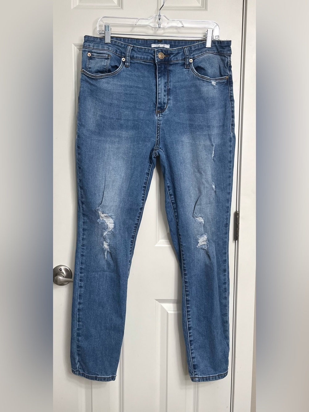 STS Blue Bootcut Jeans in Medium Blue with Subtle Distressing
